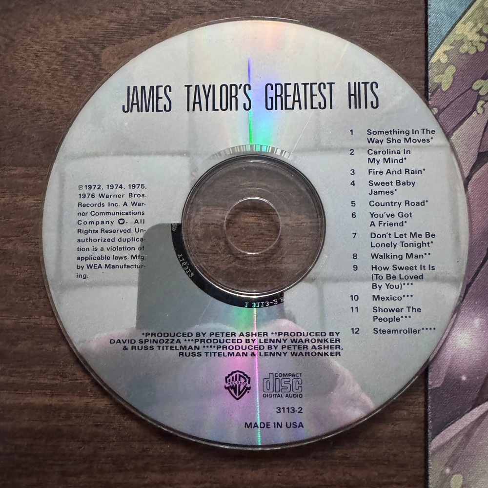 James Taylor Greatest Hits CD Warner Bros Records 3113-2